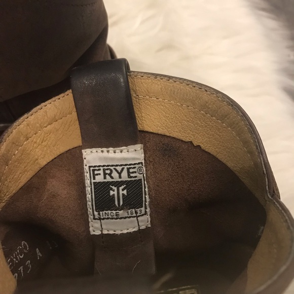 Hardly Worn! Frye Brown Distressed Wyatt Boots - Picture 3 of 5